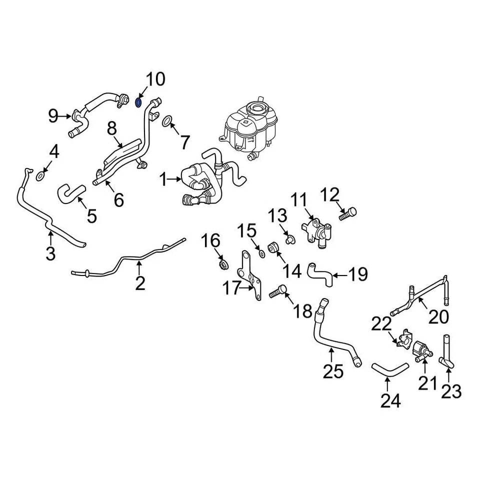 For Audi Q7 2017-2022 Audi WHT006114 Upper Turbocharger Coolant Line O-Ring - Image 3 of 4