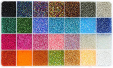 Seed Beads Kit 24000Pcs 2Mm Glass with 28 Colors Small Beads Kit Girls Women