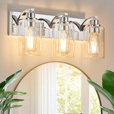 3-Light Bathroom Light Fixtures Modern Chrome Vanity Lights for Bathroom Ligh...