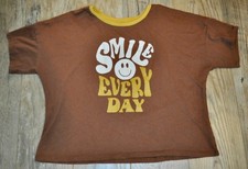 Wonder Nation Smile Every Day Smiley Face Brown T-shirt Size XXL 18
