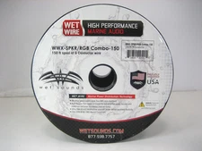 Wet Sounds Wet Wire Series Frosted Speaker/RGB Combo Wire 150' Spool NEW