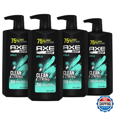 AXE Apollo 2-in-1 Shampoo & Conditioner, Sage & Cedarwood, 4 Count