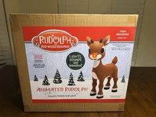 3.1 Ft Lowe's Rudolph The Red Nose Reindeer Animatronic Christmas Decoration
