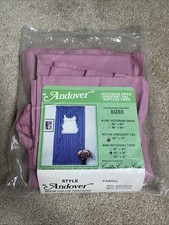 VTG 90s New Retro Pink Andover Crescent Valance 60x16” & 2 Ruffled Tiers 28x36”