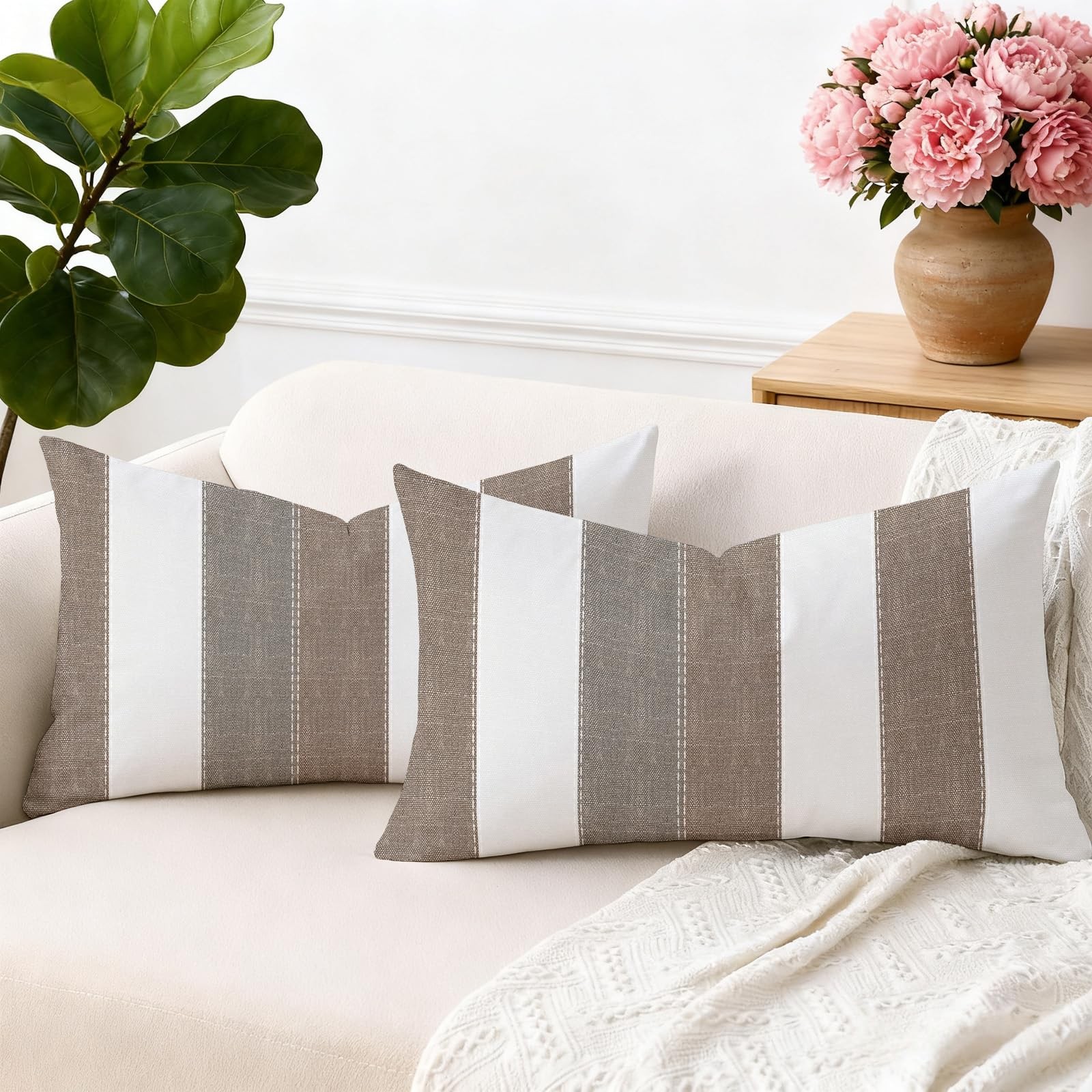Housse de coussin 40x40cm lavable lot de 2 pour protéger et décorer le canapé