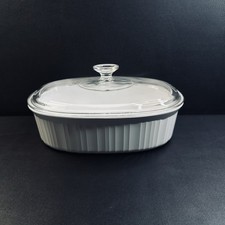 Corning Ware French White F 2 B Casserole Dish Pyrex Lid 2.8 Liter Oval