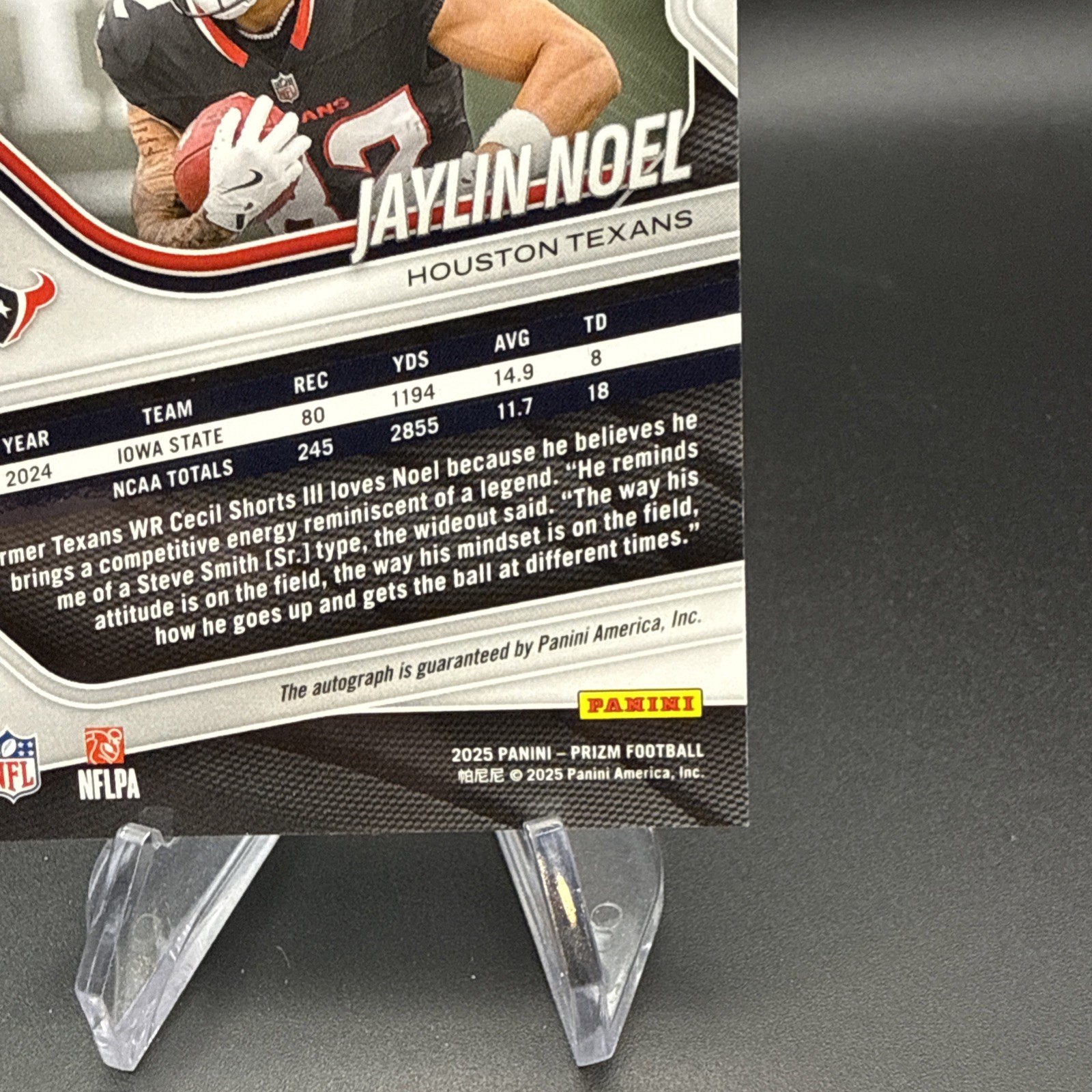 2025 PRIZM JAYLIN NOEL GOLD VINYL RC AUTO /5 HOUSTON TEXANS MINT ROOKIE view 12