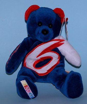 Nascar, Team Speed Bears, licensed, Mark Martin # 6 New w tags plush 8 in. 