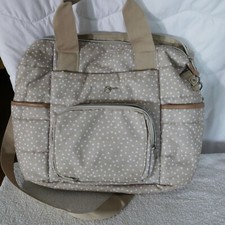 Jessica Simpson Quilted Diaper Bag Beige White Dots