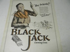  1920's Black Jack Chewing Gum Large Full Page Print Ad- 8H