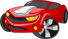 Sport Car Cartoon Racing Car Bumper Sticker Decal 5" x 3"