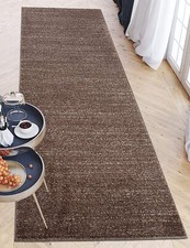 Teppich L&auml;ufer Flur Teppichl&auml;ufer Kurzflor Braun 70 80 100cm