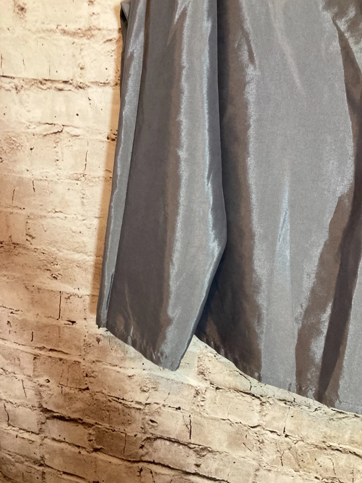 Silk Essentials Popover Top Womens 1X Dark Silver Organza Lightweight Capsule - Image 3 of 4