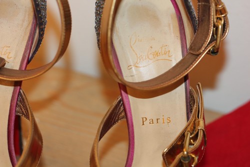 CHRISTIAN LOUBOUTIN Ambertina Specchio 150 STRASS Cristallo Plateau Tacco 39,5 WOW - Foto 7 di 13