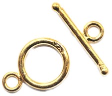 4306 - RING-STAB / KNEBEL VERSCHLUß AUS 925-er SILBER VERGOLDET