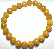 9mm Authentic Baltic Egg Yolk Amber Beads Bracelet JY3791