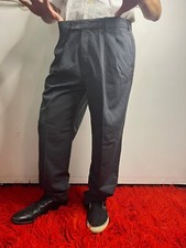 Vintage 1980s Grey Mens Trousers 42" Pleated Business Corporate grandpacore work