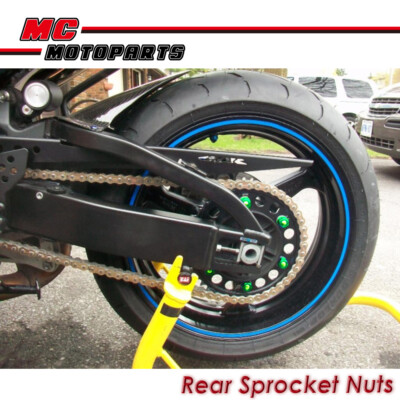 CNC Aluminium Sprocket Nut Kit Set For Kawasaki ZX-10R Ninja 11-15
