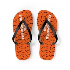 Fashionable Tees Deal With It Pattern Orange Flip Flops