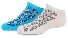 Girl's youth kids Crocs Animal Print Socks 2 pack pearl blue S 6-10 small NEW 