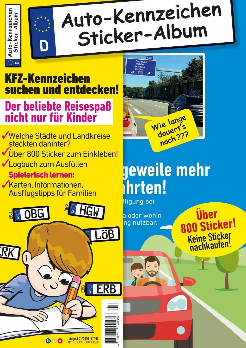 Kinder-reisespiel Kfz-kennzeichen Sticker-sammelalbum Fürs Handgepäck,