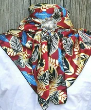 Wild Rag Scarf Western Cowboy Buckaroo Scarves Bandana Silky feather leaf