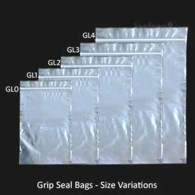 100 x GRIP LOCK SIEGEL KLEIN Bagi WIEDERVERSCHLIESSBARE PLASTIKTÜTEN MÜNZE SCHMUCK Beutel