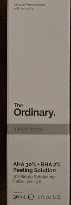 The Ordinary AHA 30% + BHA 2% Peeling Solition 30ml /1 fl oz NIB