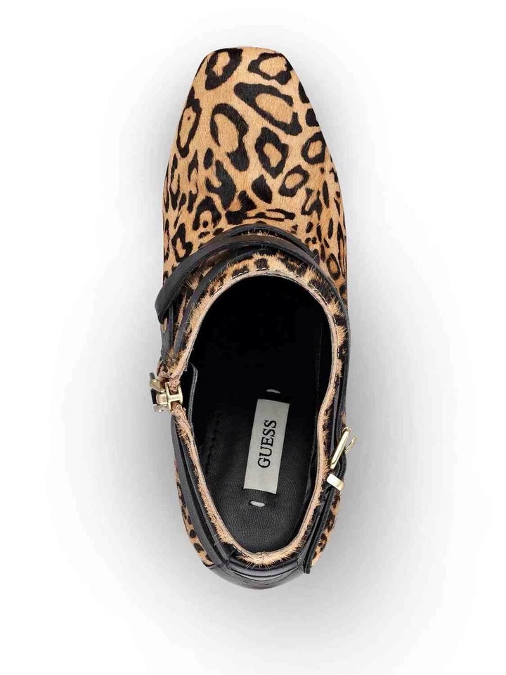 $159 Guess Igoraly suela de becerro estampado de leopardo botín correas/hebilla talla 6,5 Foto 3 de 4