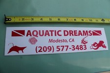 AQUATIC DREAMS Modesto CA Ocean Nautical Equipment Scuba Snorkel Diving STICKER