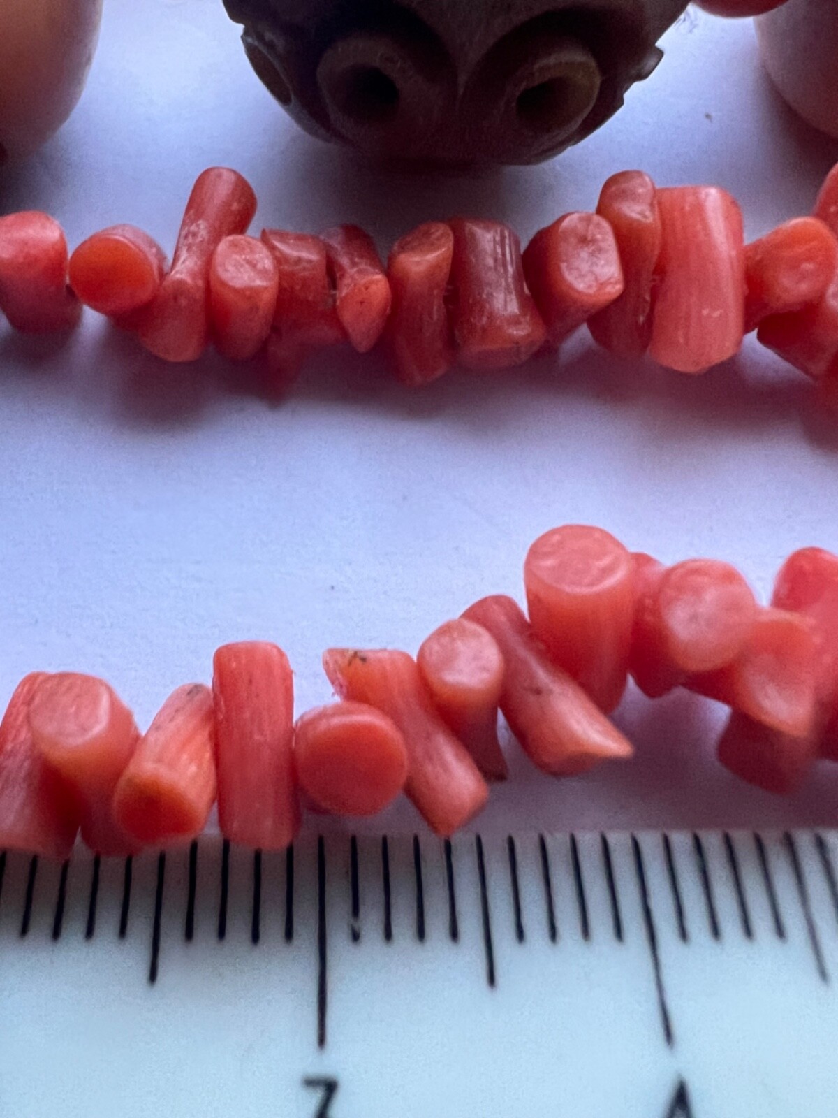 Vintage jewellery art deco beads necklace coral branch and celluloid