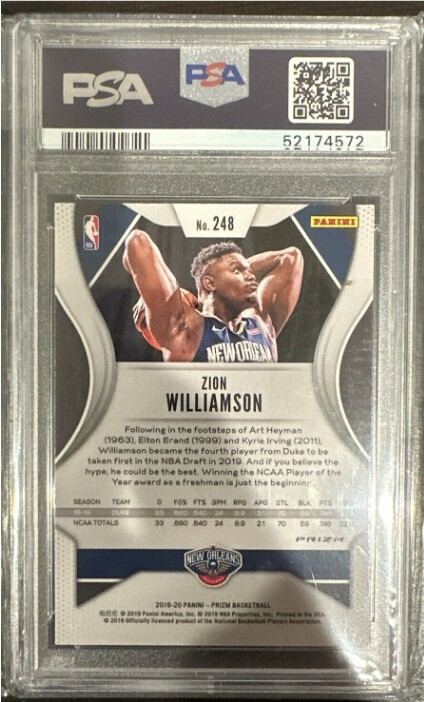 【PSA10】Zion Williamson RC Silver Zion Williamson 2019 Panini SILVER PRIZM Basketball Rookie