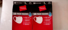 20 Hanes Masks White 100 Cotton Reusable FAST SHIPPING