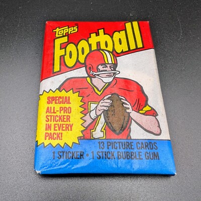 (1) Unopened 1983 Topps Vintage Football Wax Pack - 13 cards, 1 sticker