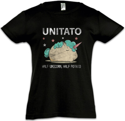 UNITATO Kids Girls T-Shirt Unicorn Potato Rainbow Fun Comedy Fairy Horse Rainbow
