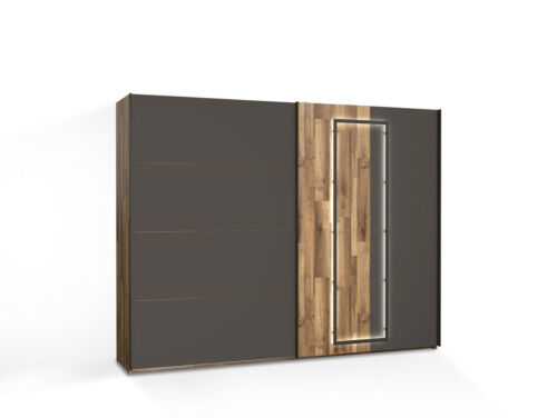 Floating door cabinet sliding door cabinet SESTRA decorative panel oak gray-