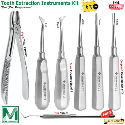 Dental Oral Surgery Root Elevators Kit Coupland Luxation Luxating Cryer Elevator