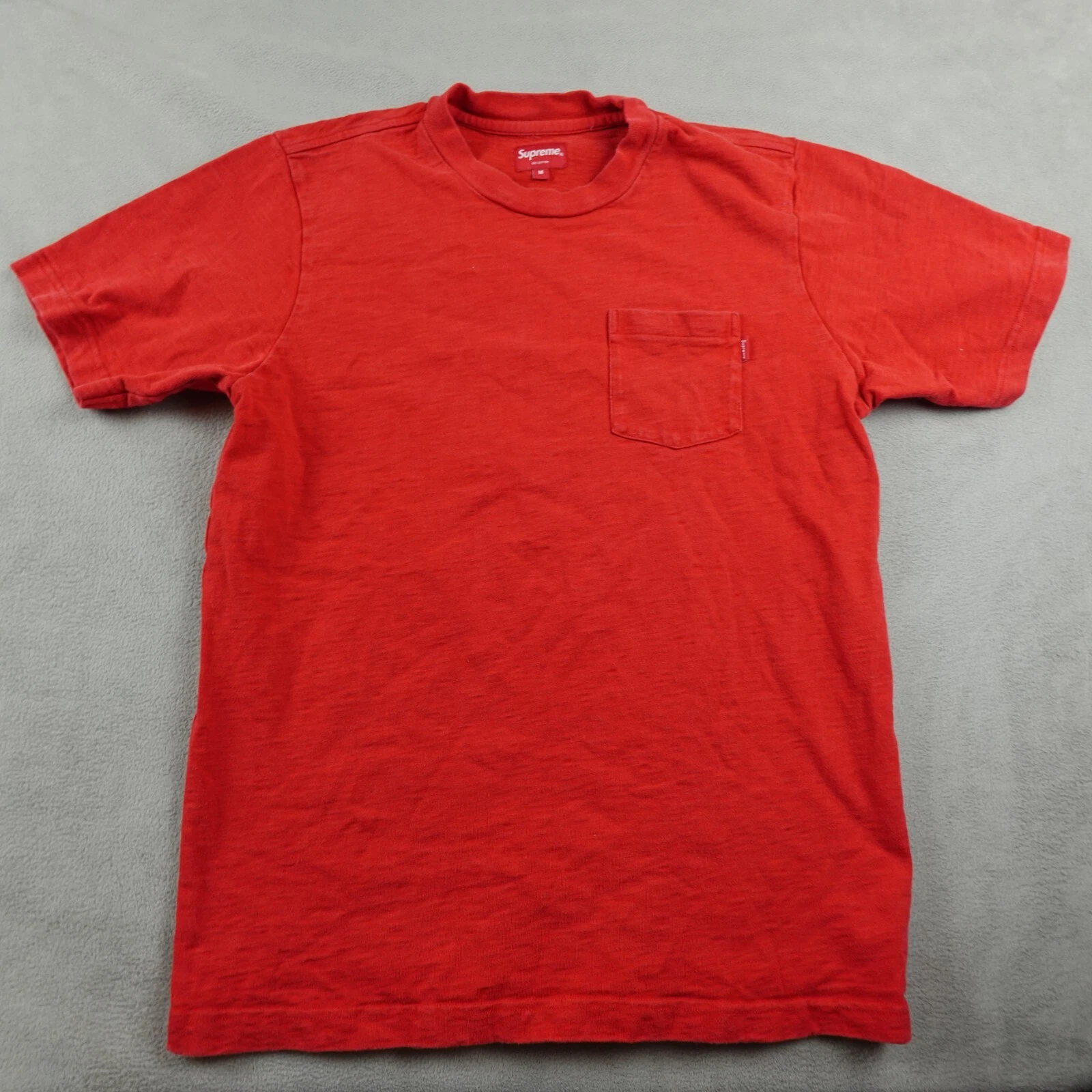 T shirt Supreme Homme M Rouge Streetwear Patin Urbain Iconique Poche Minimaliste