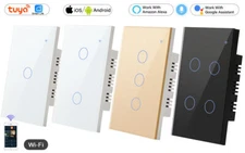 Smart Light Dimmer Switch WiFi Wall Touch Glass Panel For Alexa &Google Home APP