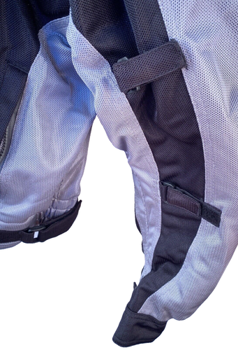 First Gear Motorcycle Jacket Logo Padded Hook & Loop Pockets Full Zip Silver XL - Picture 8 of 19