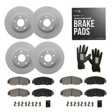 Front & Rear Geomet Brake Rotors + Pads for 2013-2019 Hyundai Santa Fe XL