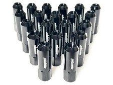 20pcs Black M12x1.5 60mm Extended Forged Aluminum Tuner Racing Wheel Lug Nuts