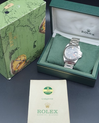 ROLEX EXPLORER II Freccione Steve McQueen Thin Case Orange Hand BOX UND PAPIERE