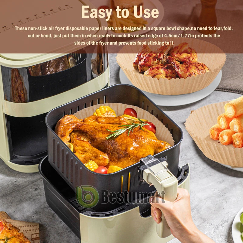 Air Fryer Liners 100/200 pcs Disposable Round Baking Paper Liner Non Stick Food