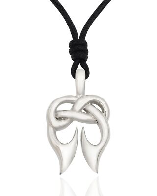Maori Tribal Fishing Hook Tribal Silver Pewter Brass Necklace
