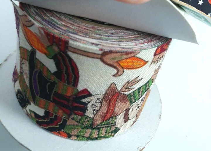 Halloween Pumpkins Ribbon Lot 3 Fabric Trim Scarecrows Orange Home Decor Crafts - Image 2 of 4