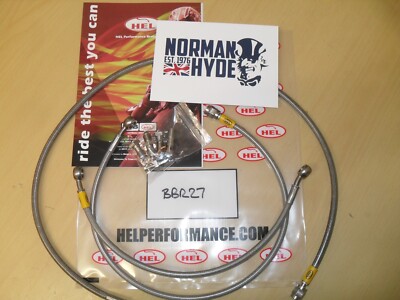 STAINLESS BRAKE HOSE KIT TWIN UK S/LIGHT T140 TR7 T150 T160 - NORMAN HYDE