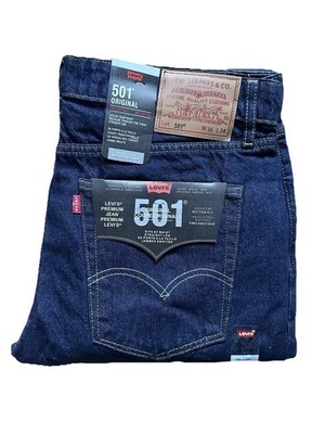 Levi's 501 Herren Original Fit Jeans Hose W34L34 34/34 Crispy Rinse Blau Onewash