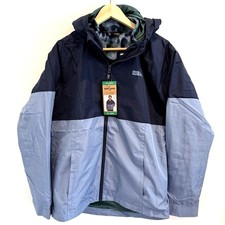 NWT Eddie Bauer Coat Boys Sz 18/20 XL Blue 3-in-1 Jacket Camo Zip In Fleece Hood