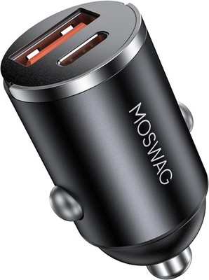 MOSWAG USB C QC 3.0 Zigarettenanzünder Dual Ports Schnellladegerät Auto